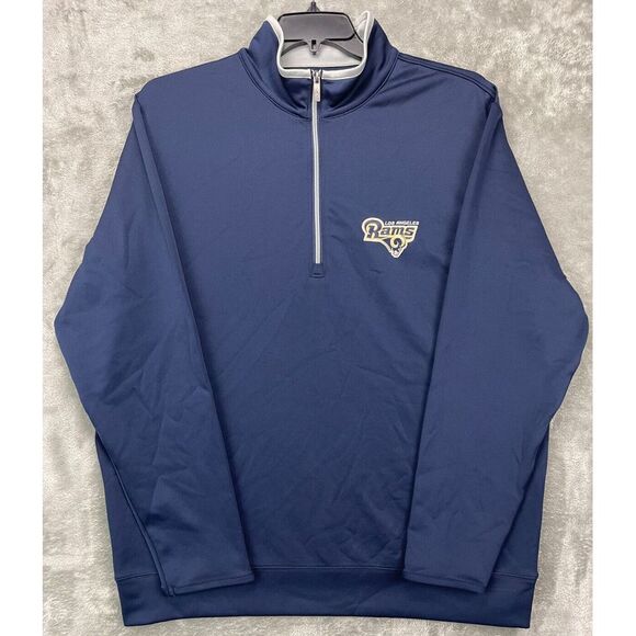 Antigua Other - Antigua Men's 1/4‎ Zip Pullover Los Angeles Rams NFL XL Navy Blue Polyester